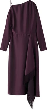 MANGO Asymmetric Long Sleeve Dress