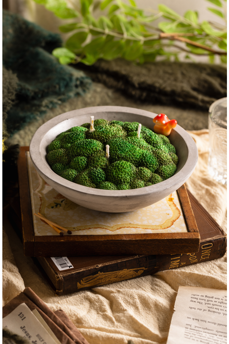 Forest Moss Candle Bowl, Alternate, color, Grass Moss