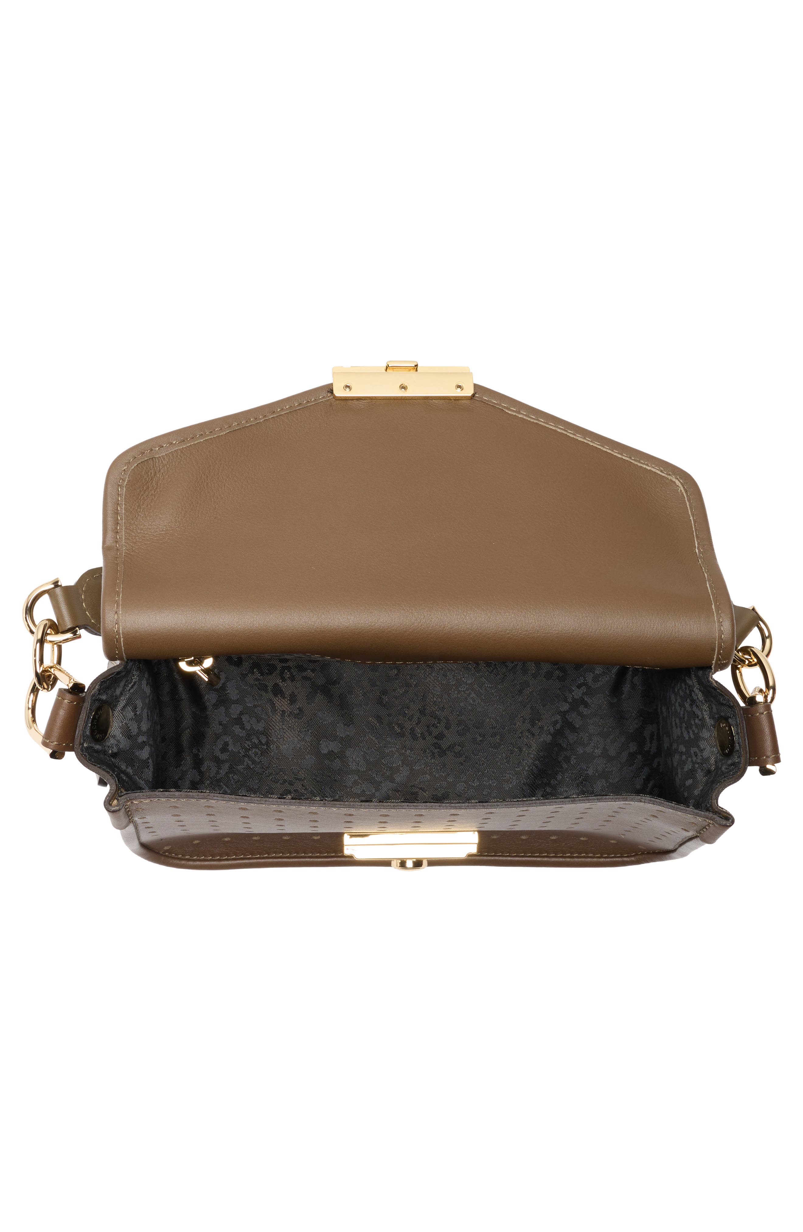 Longchamp Mademoiselle Calfskin Leather Shoulder Bag, Alternate, color, Khaki