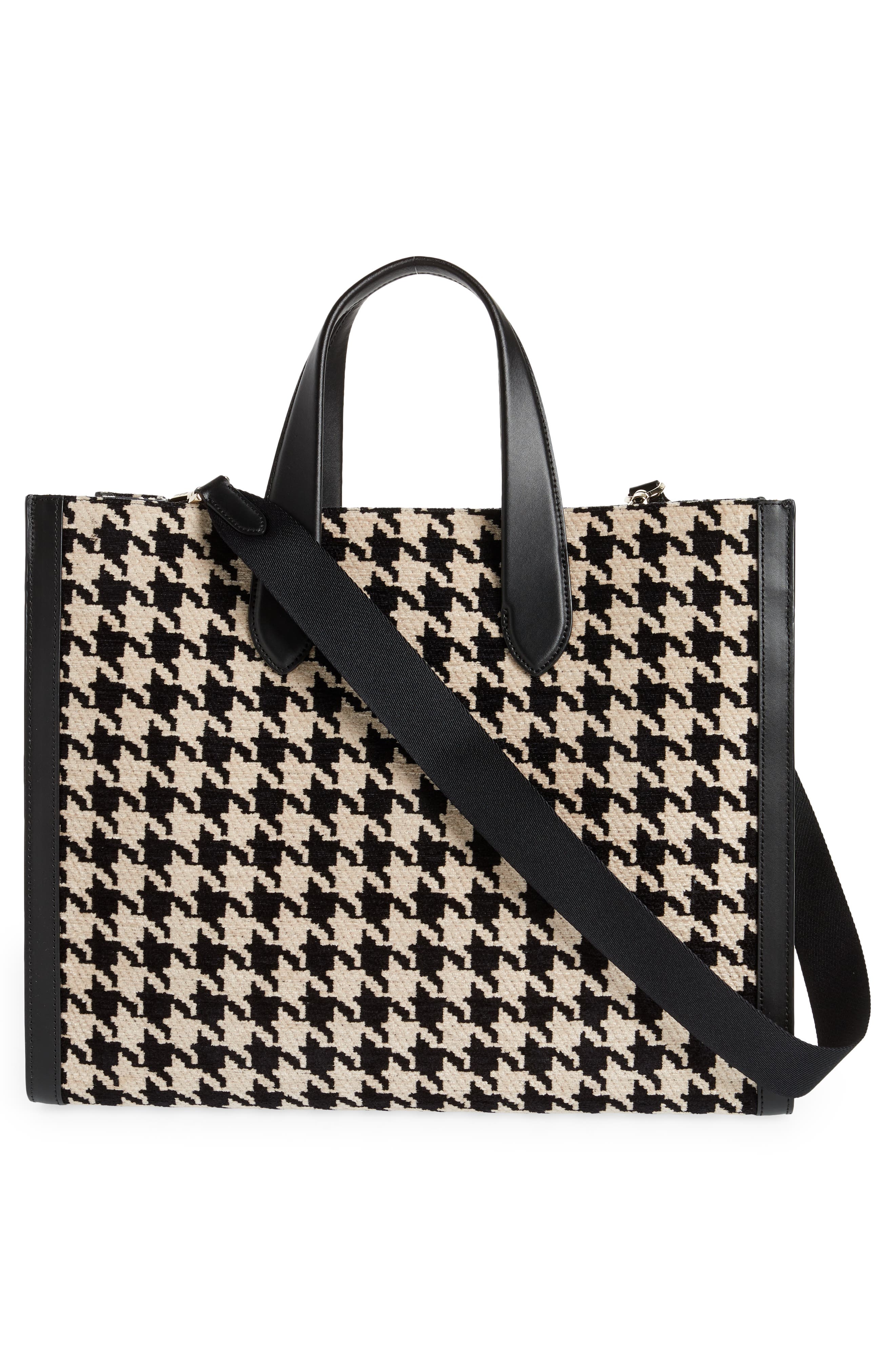 houndstooth tote, Alternate, color, BLACK MULTI
