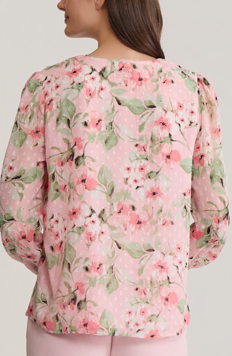 KASPER Ruffle Clip Dot Top, Alternate, color, 