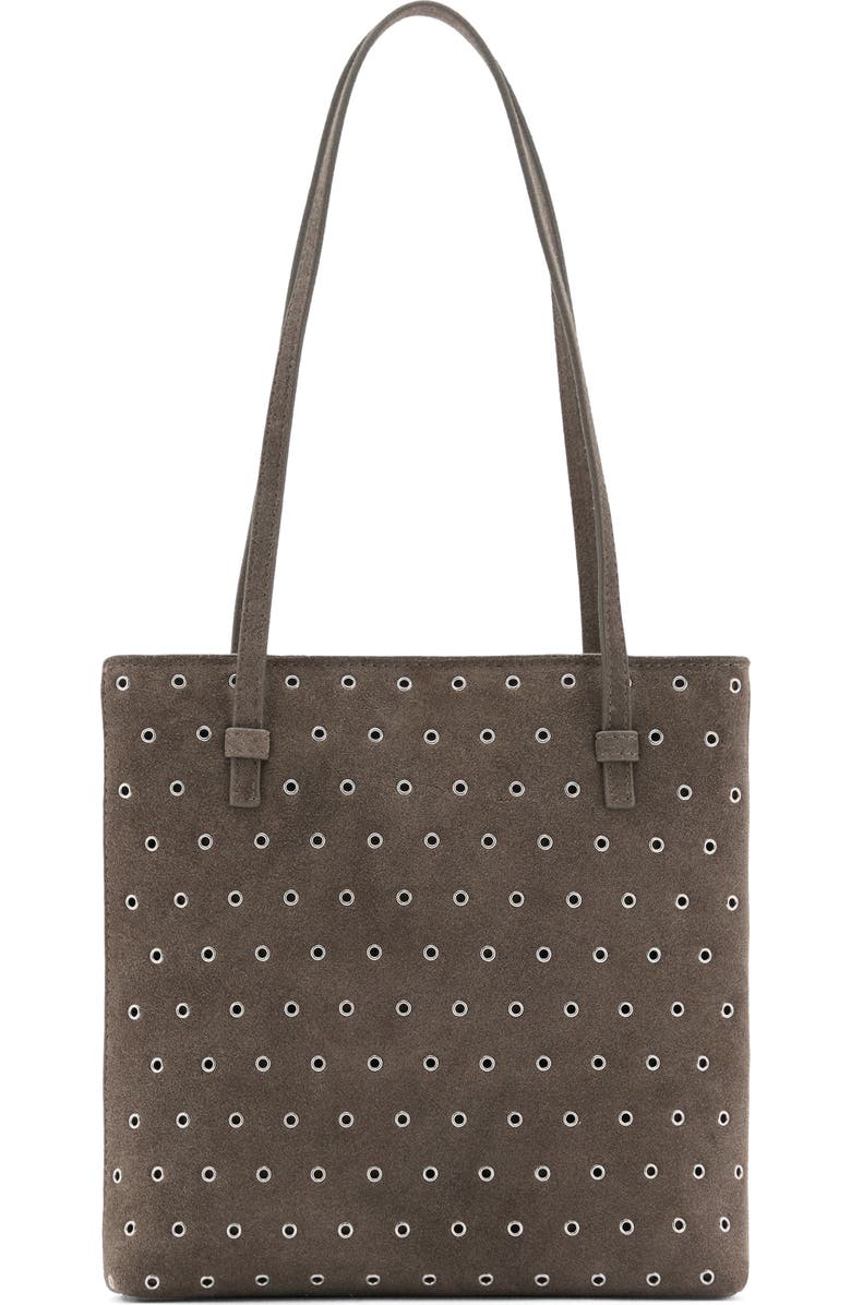 MANGO Die-Cut Leather Shopper Bag, Main, color,
