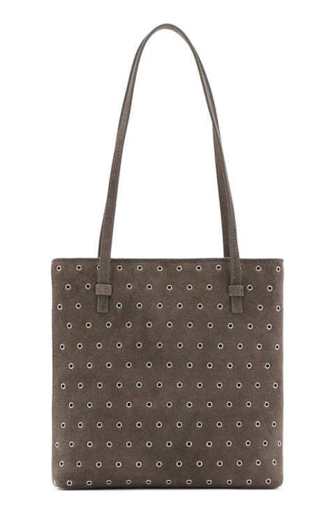 Die-Cut Leather Shopper Bag