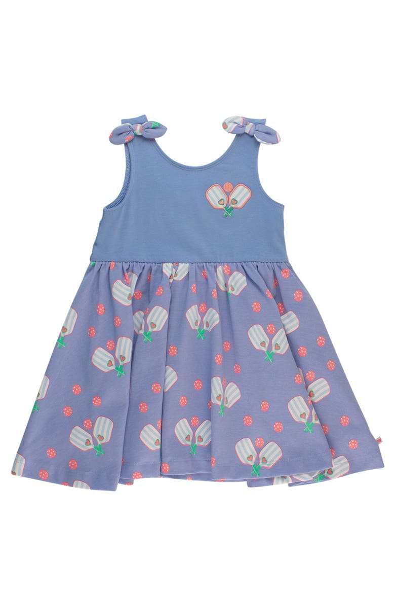 RuffleButts Tie Shoulder Twirl Dress, Main, color, Pickleball Playtime