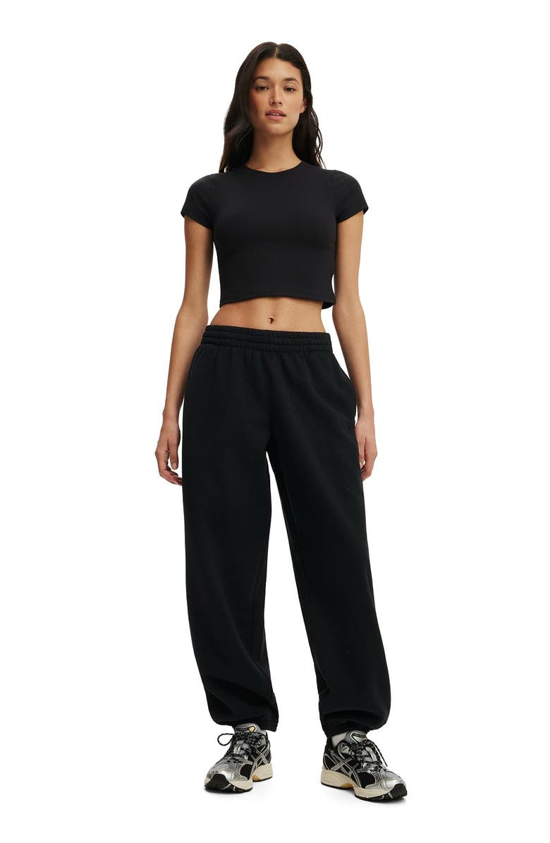 COTTON ON BODY Women's Active Ultra Soft Cropped Fitted Tshirt, Alternate, color, Black