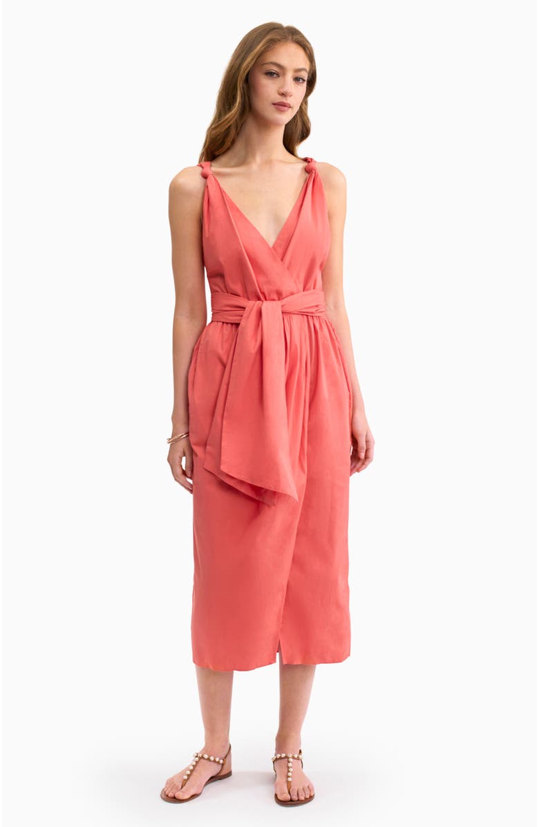 Rebecca Taylor Brielle Poplin Dress, Main, color, Coral Blush