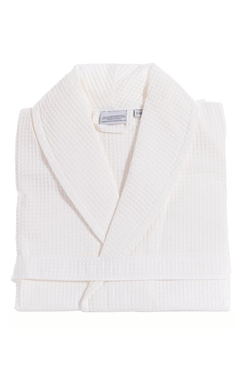 Linum Home Textiles Waffle Weave Bathrobe, Alternate, color, White