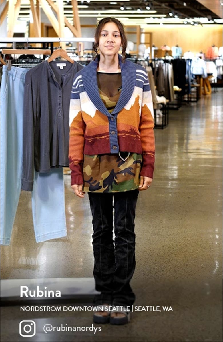 Western Scenic Jacquard Cotton Cardigan, sales video thumbnail