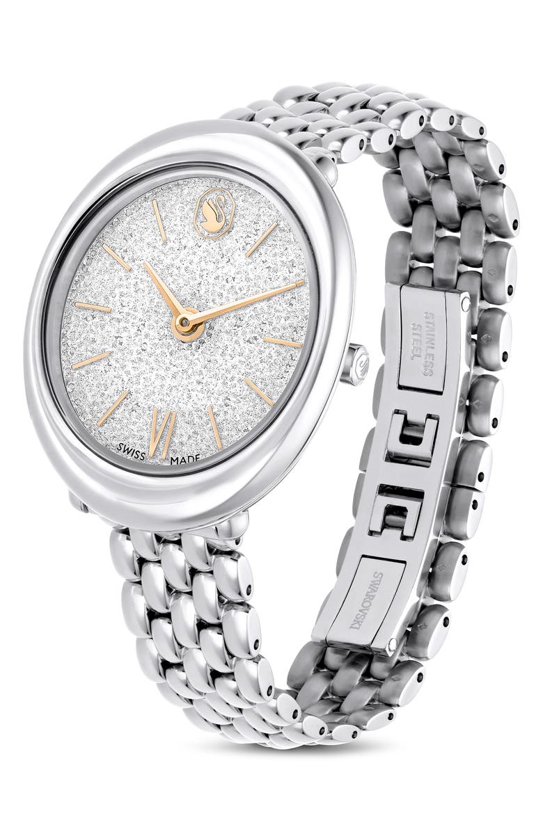 Swarovski Imber Oval Bracelet Watch, 24mm x 26.3mm, Alternate, color, Silver