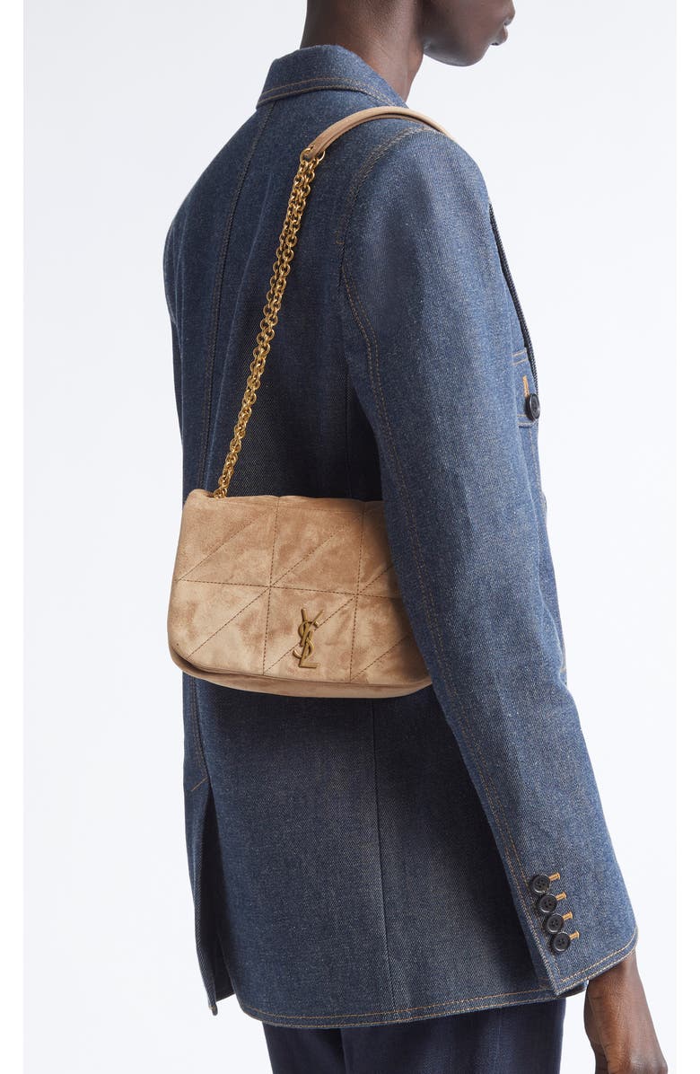 Saint Laurent Jamie 4.3 Patchwork Suede Crossbody Bag, Alternate, color, Wister Pink