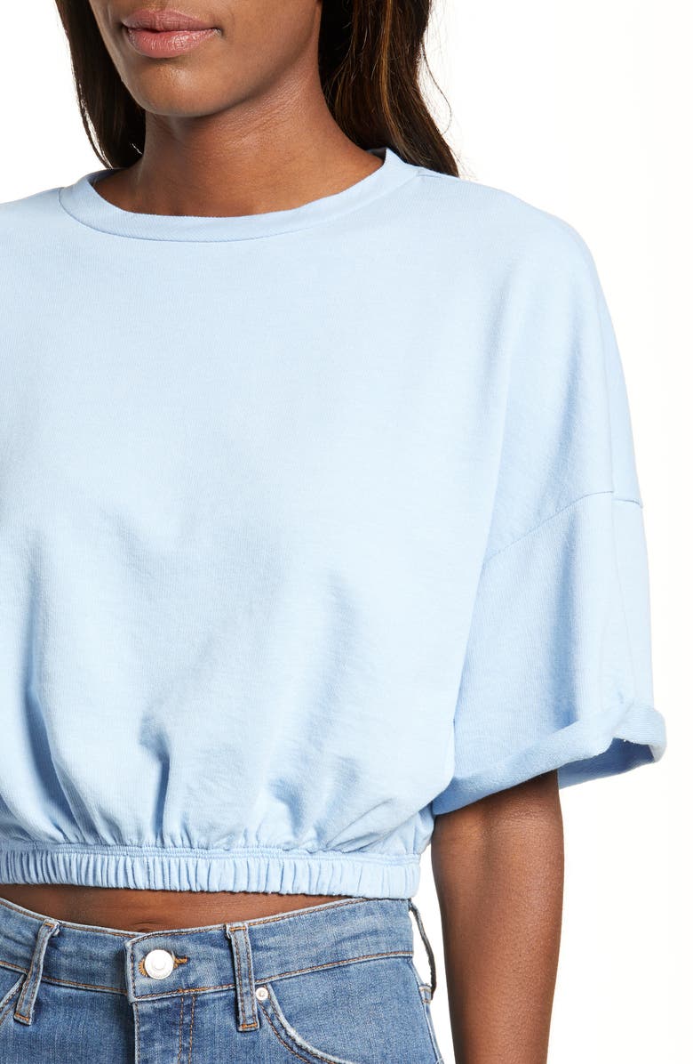 BP. Vintage Wash Crop Short Sleeve Sweatshirt, Alternate, color, 