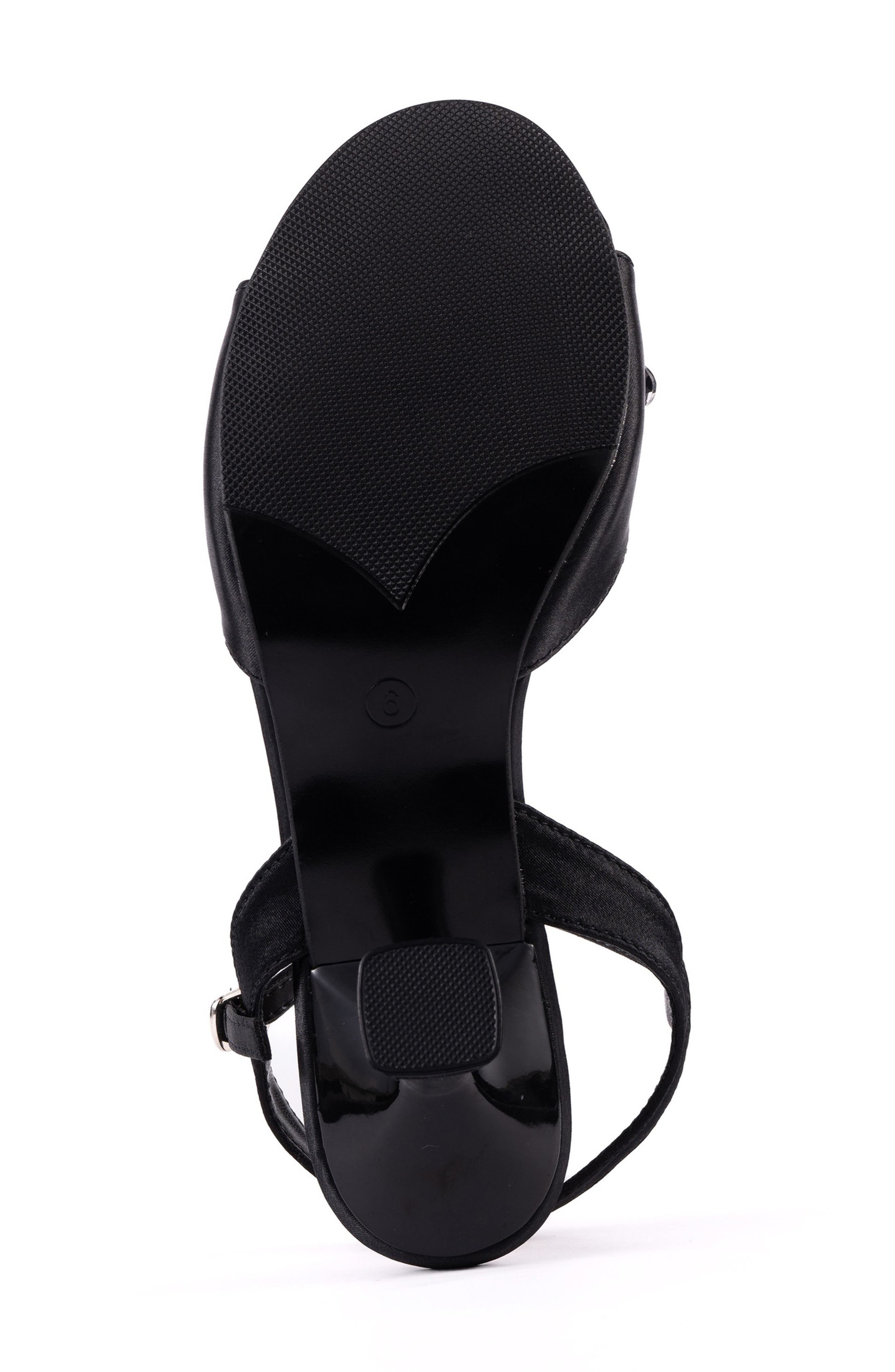 LADY COUTURE Liz Floral Crystal Sandal, Alternate, color, Black