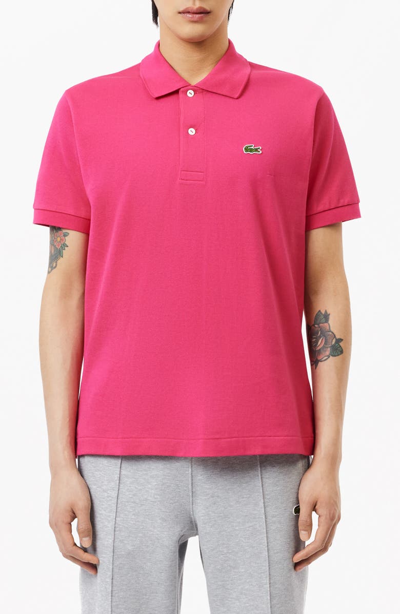 Lacoste Regular Fit Piqué Polo, Main, color, Spinel