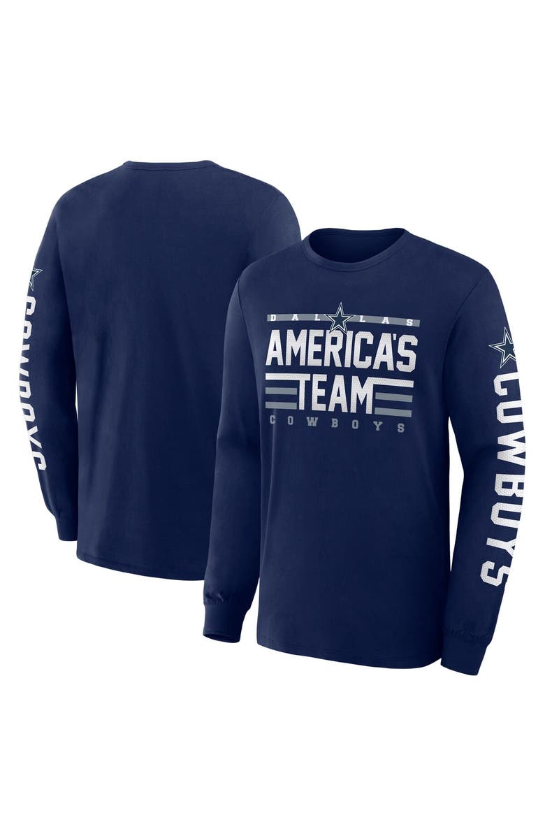 FANATICS Men's Fanatics Navy Dallas Cowboys Hometown Sweep Legacy Long Sleeve T-Shirt, Main, color, Navy