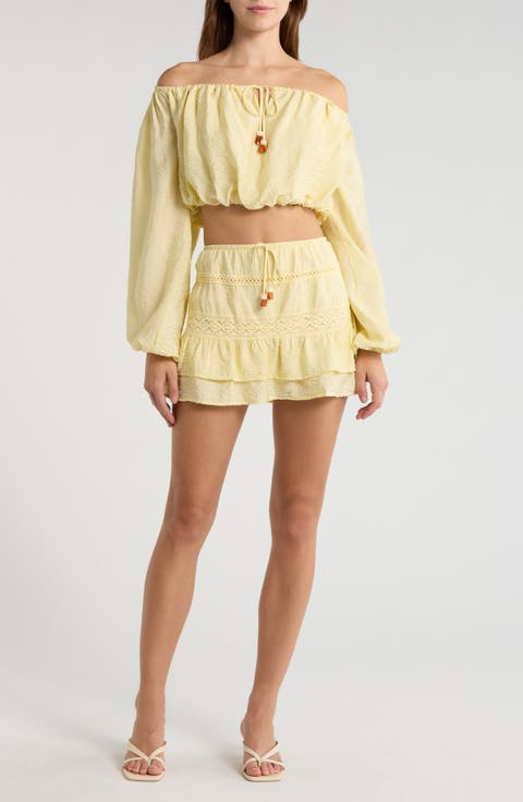 Ruffle Tie Waist Miniskirt