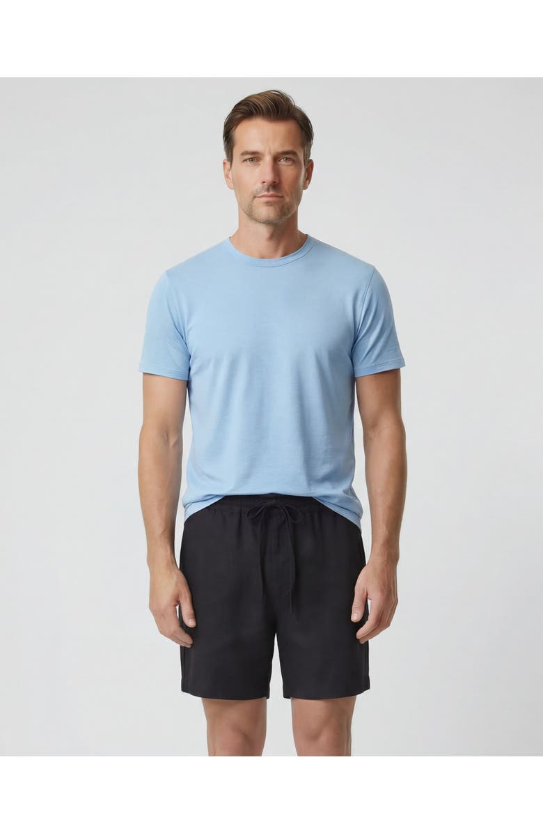 Lords of Harlech Solid Linen Drawstring Short, Alternate, color, Black