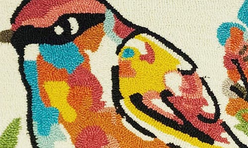 R16 Home Song Bird Indoor/outdoor Doormat In Ivory Multi