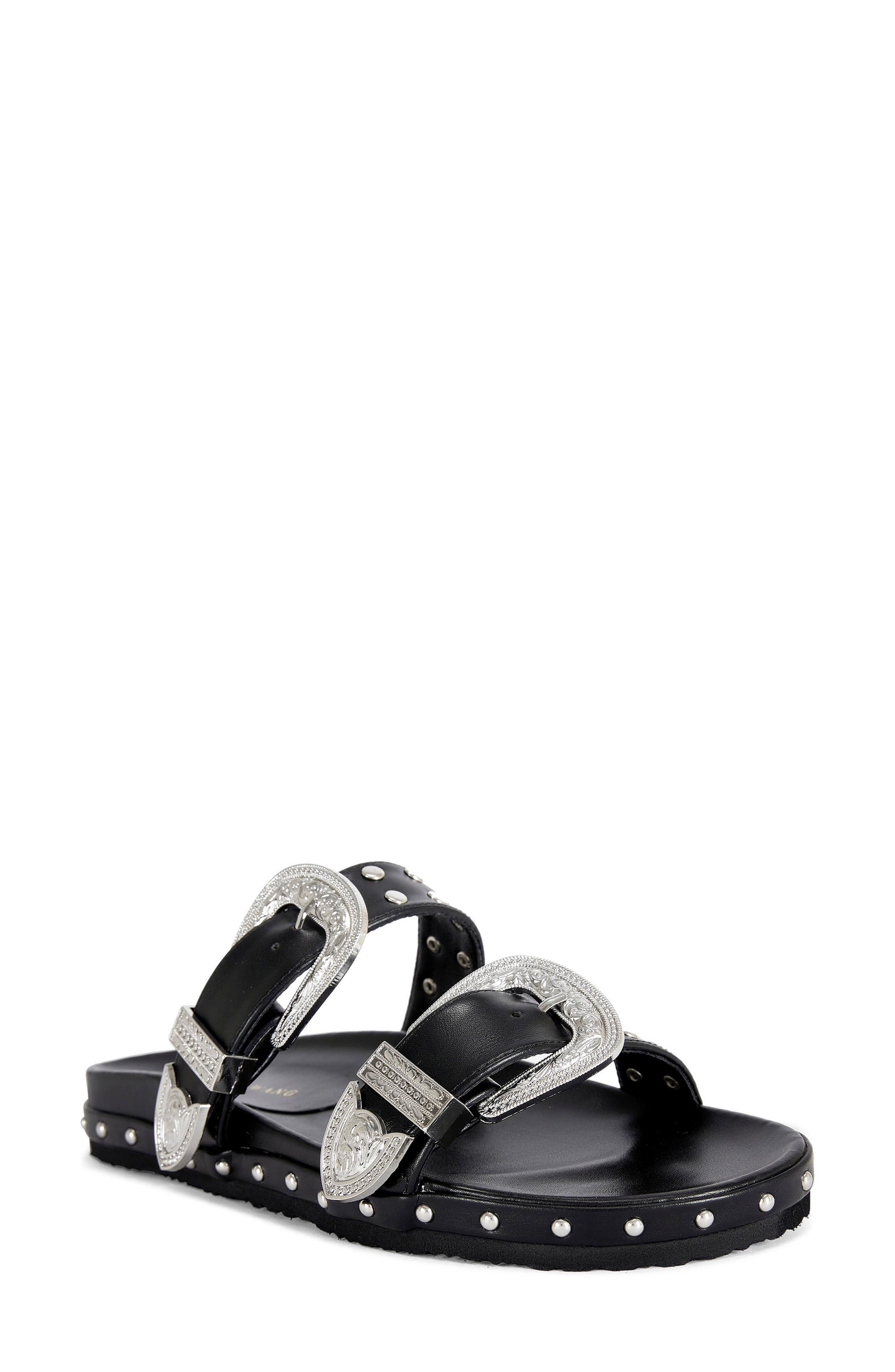 AZALEA WANG Tegan Studded Two-Strap Sandal, Main, color, 
