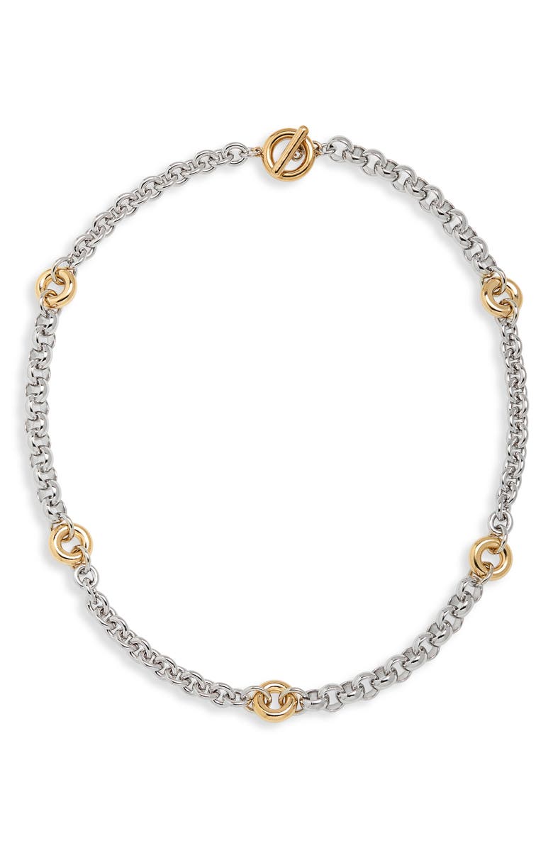Laura Lombardi Fillia Two-Tone Station Necklace, Main, color,