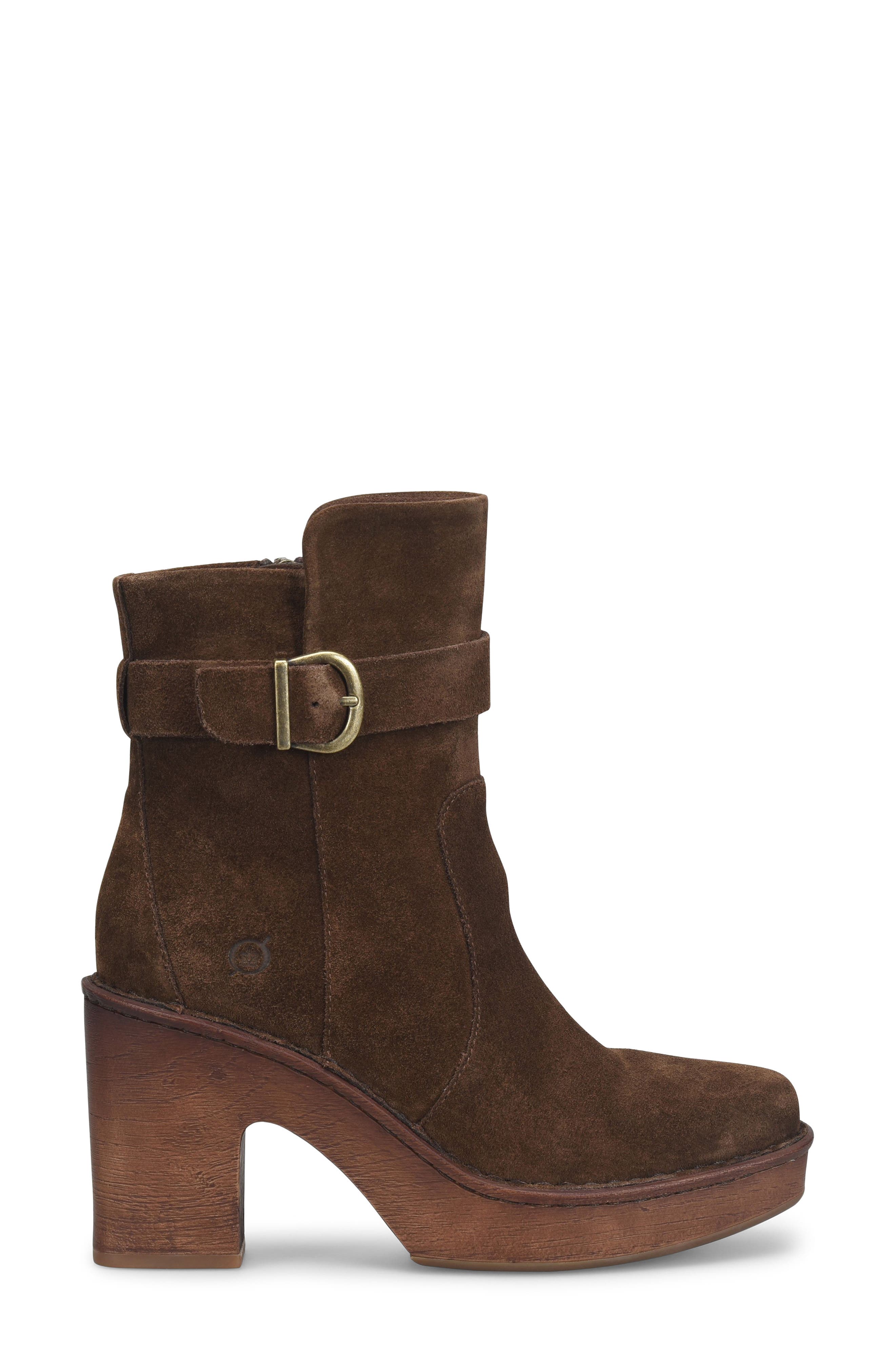 Hailey Leather Bootie, Alternate, color, CHOCOLATE SUEDE