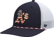 '47 Men's '47 Navy/White Oakland Athletics Flag Fill Trucker Snapback Hat