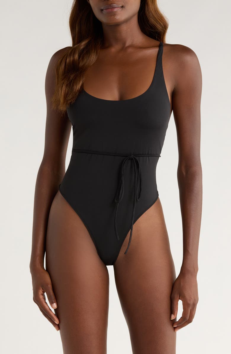 Bardot Rena Sleeveless Stretch Nylon Bodysuit, Main, color, Black