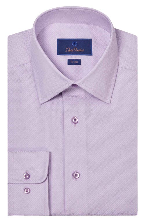 David Donahue Trim Fit Check Cotton Dress Shirt In Lilac