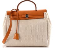 Pre-Owned Hermes Herbag Zip Criss Viking Toile and Leather 31