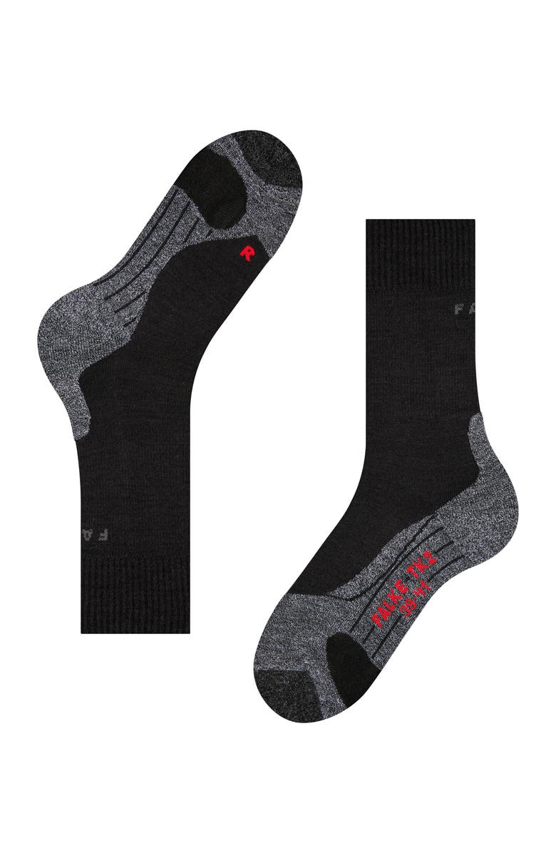 Falke TK2 Explore Hiking Socks, Alternate, color, Black-Mix