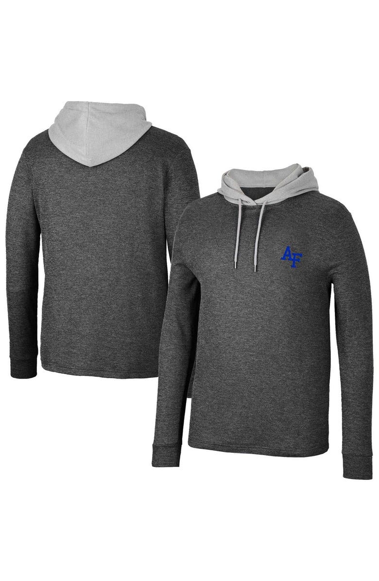 COLOSSEUM Men's Colosseum Black Air Force Falcons Ballot Waffle-Knit Thermal Long Sleeve Hoodie T-Shirt, Main, color, Black