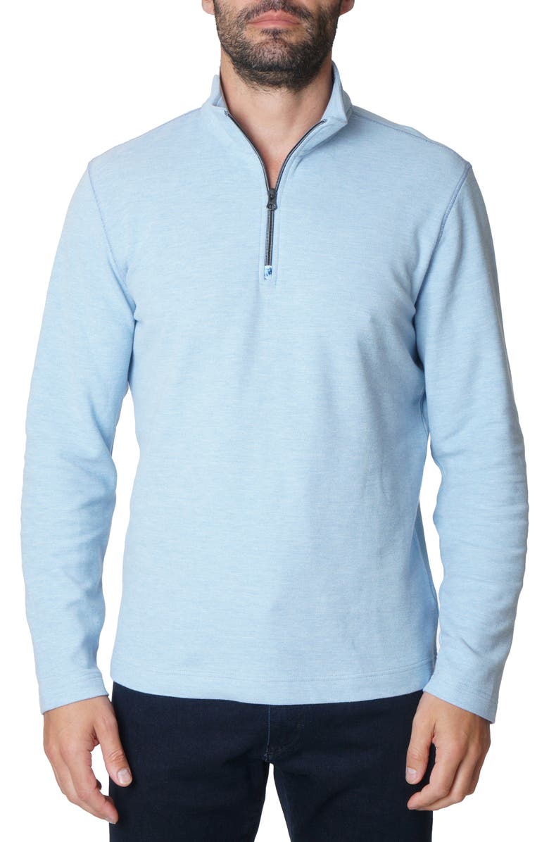 Robert Graham Germano Quarter Zip Pullover, Main, color, Light Blue