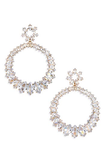 Tasha Marquis Cz Open Drop Earrings In Gold