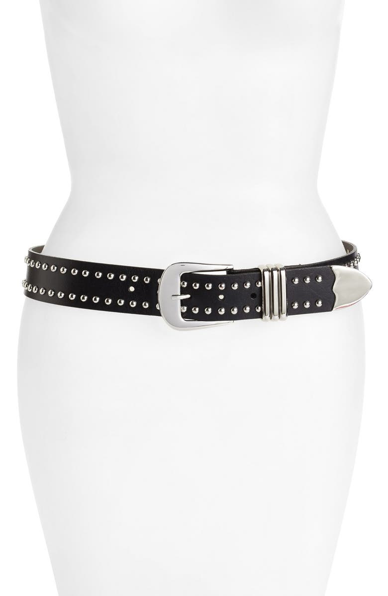 B-Low the Belt 'Filmore' Studded Leather Belt, Main, color, 