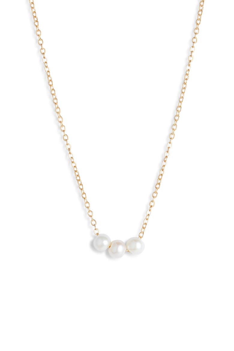 Caroline Genuine Freshwater Pearl Necklace, Main, color, GOLD