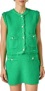 English Factory Fringe Detail Knit Vest