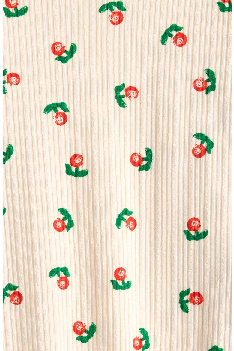 Stamp Bloom Stretch Organic Cotton Rib Bodysuit, Alternate, color, OFF WHITE