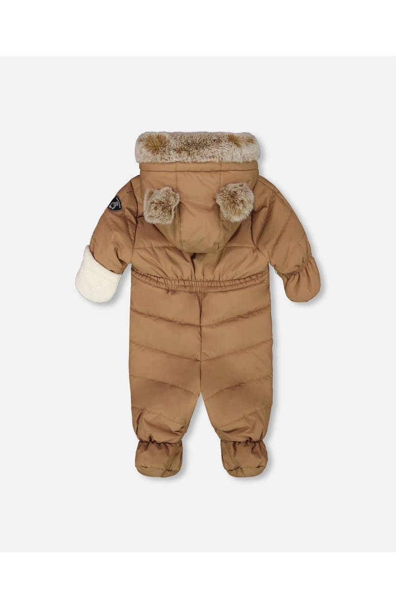 Deux par Deux Gender Inclusive One-Piece Layette Snowsuit Designed for Car Seat, Alternate, color, Chanterelle
