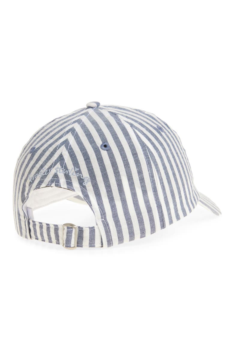 Happy Ever After Stripe Cotton Canvas Baseball Cap, Alternate, color, GREY
