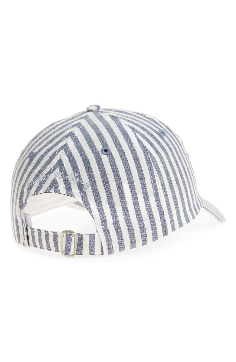 FRASIER STERLING Happy Ever After Stripe Cotton Canvas Baseball Cap, Alternate, color, Grey