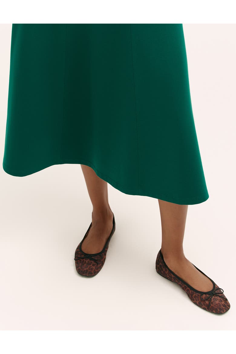 Mae Ponte Jersey Midi Skirt, Alternate, color, Bottle Green