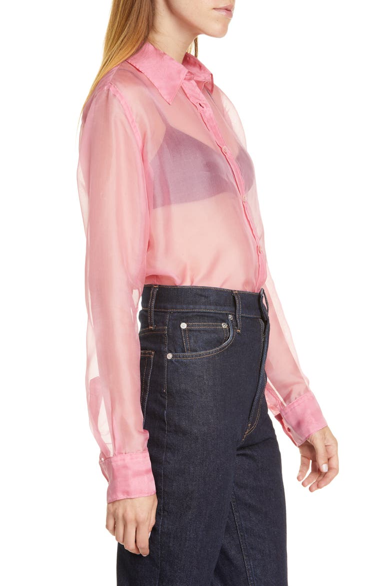 Silk Organza Shirt, Alternate, color, PINK