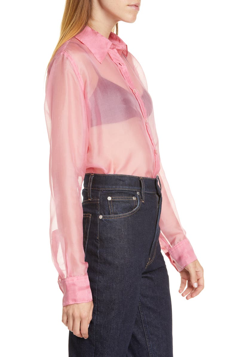Helmut Lang Silk Organza Shirt, Alternate, color,