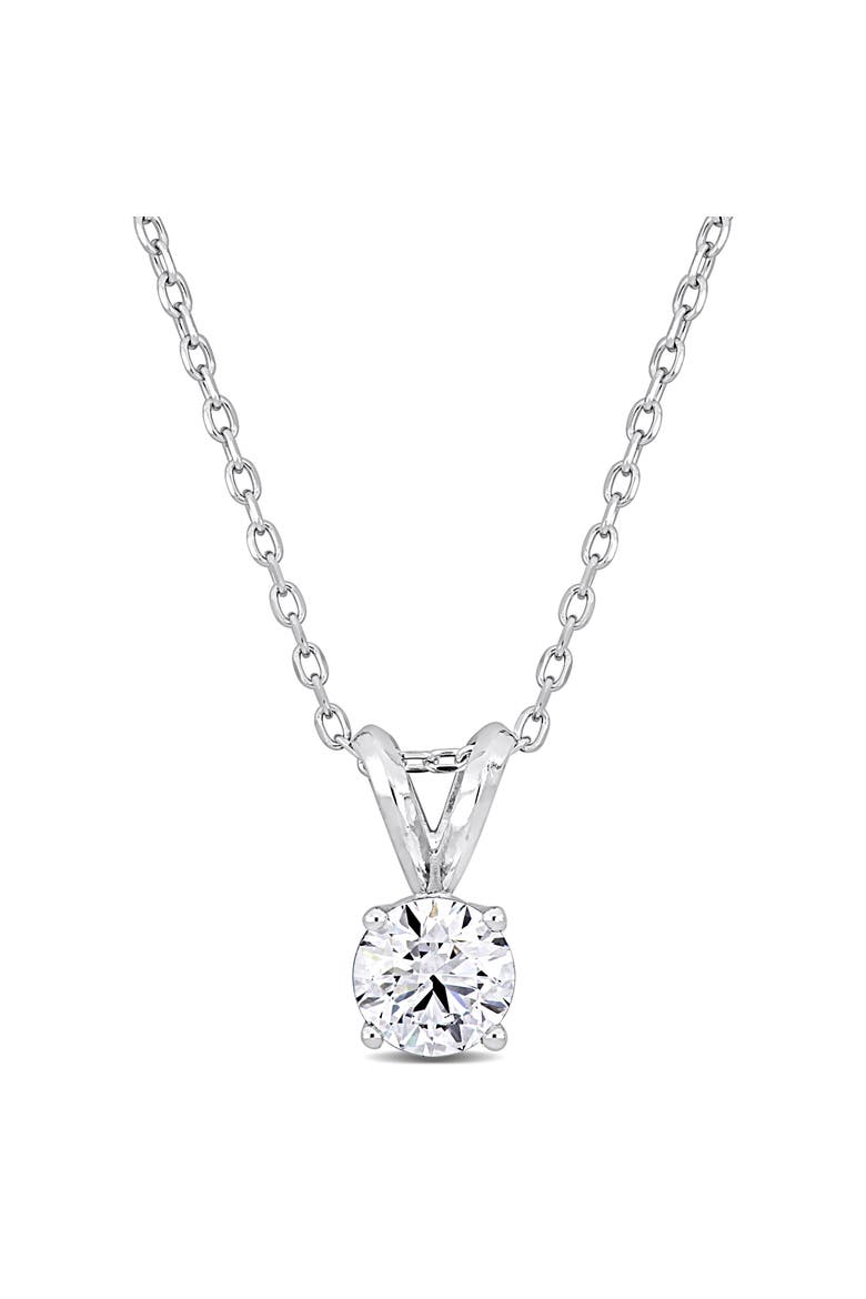 3/4 CTW Lab-Grown Diamond Solitaire Necklace Platinum, Main, color, White Gold