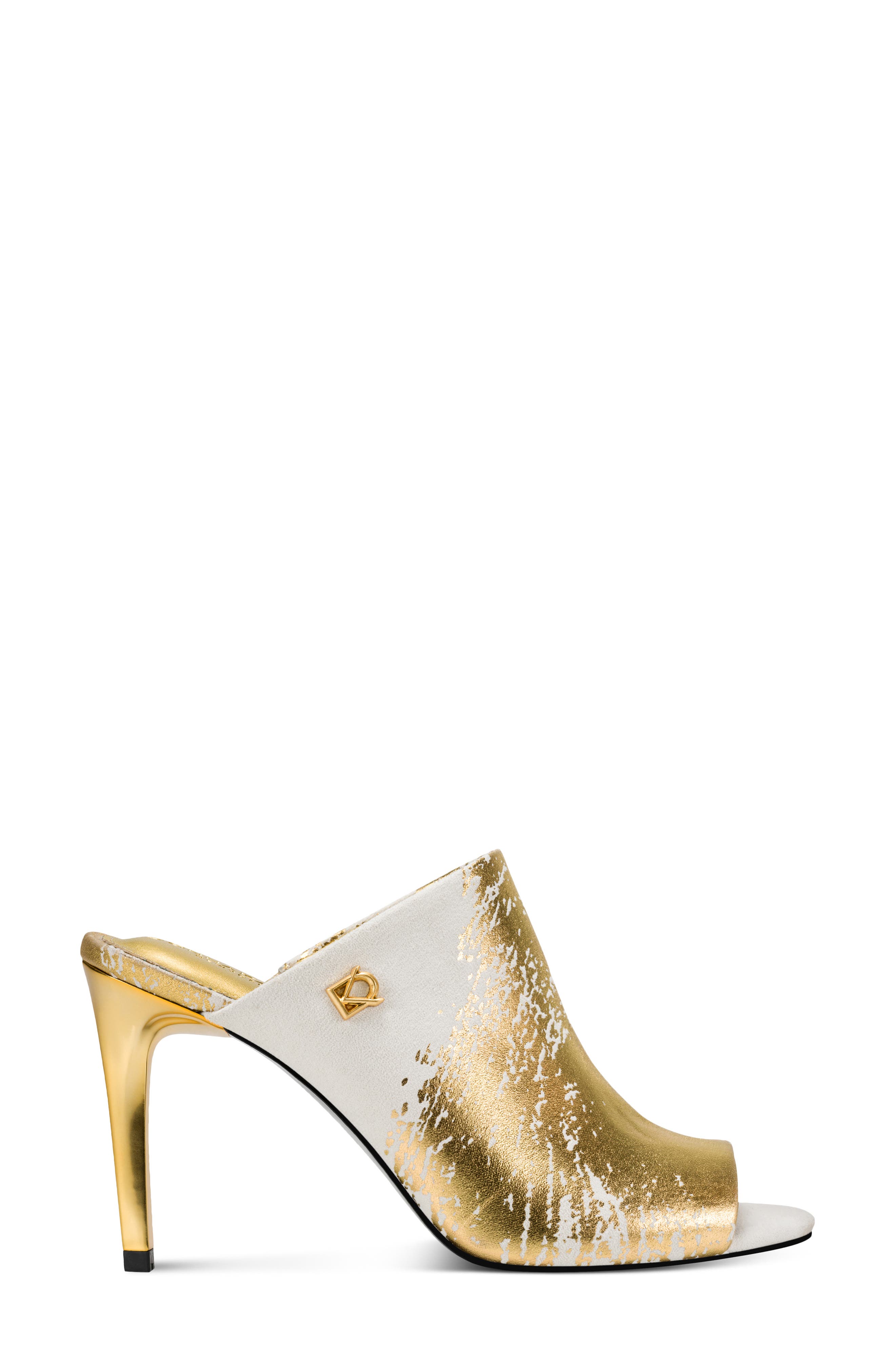 DKNY Donna Slide Sandal, Alternate, color, Ivory/ Gold