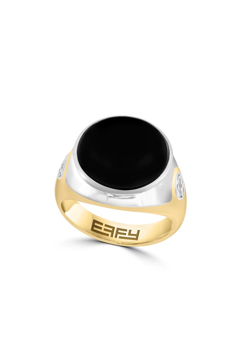 Round Onyx Ring, Main, color, BLACK