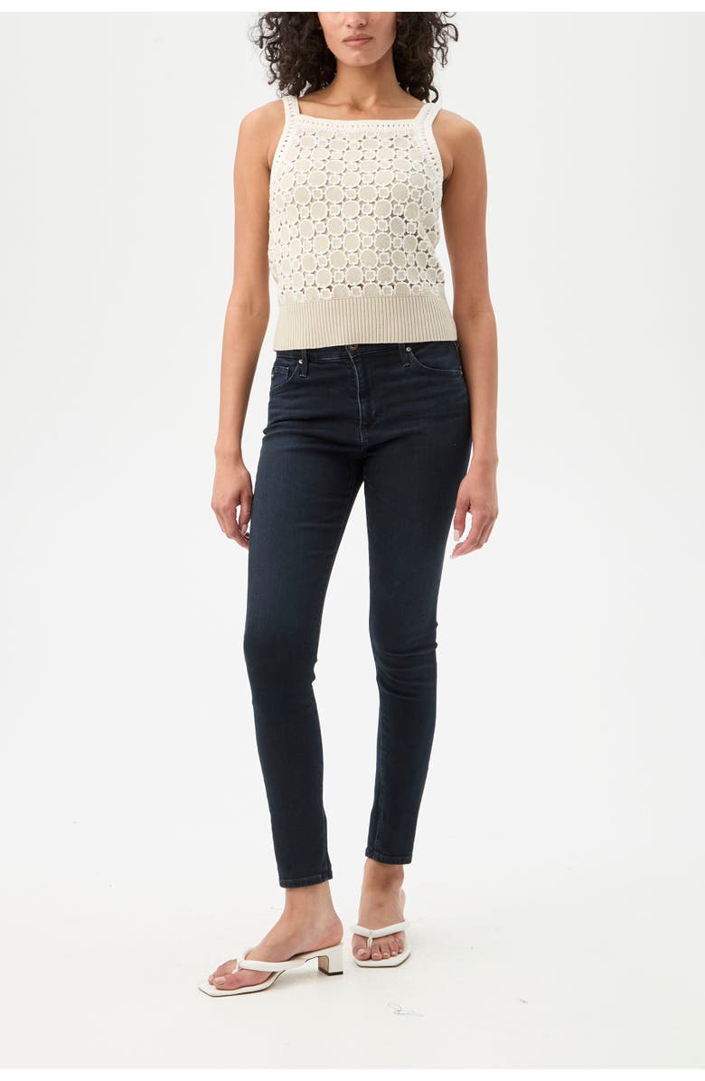 Trina Turk Suez Geometric Knit Cami, Main, color, Biarritz Beige/Whitewash