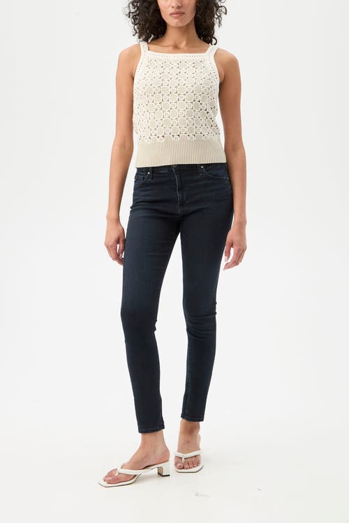 Trina Turk Suez Geometric Knit Cami In Biarritz Beige/whitewash