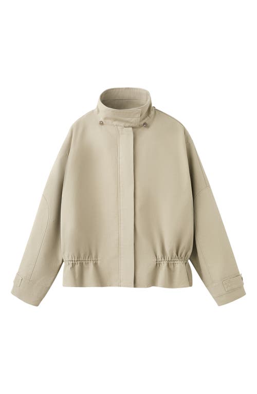 MANGO High Neck Oversize Parka with Removable Hood in Khaki at Nordstrom, Size Large