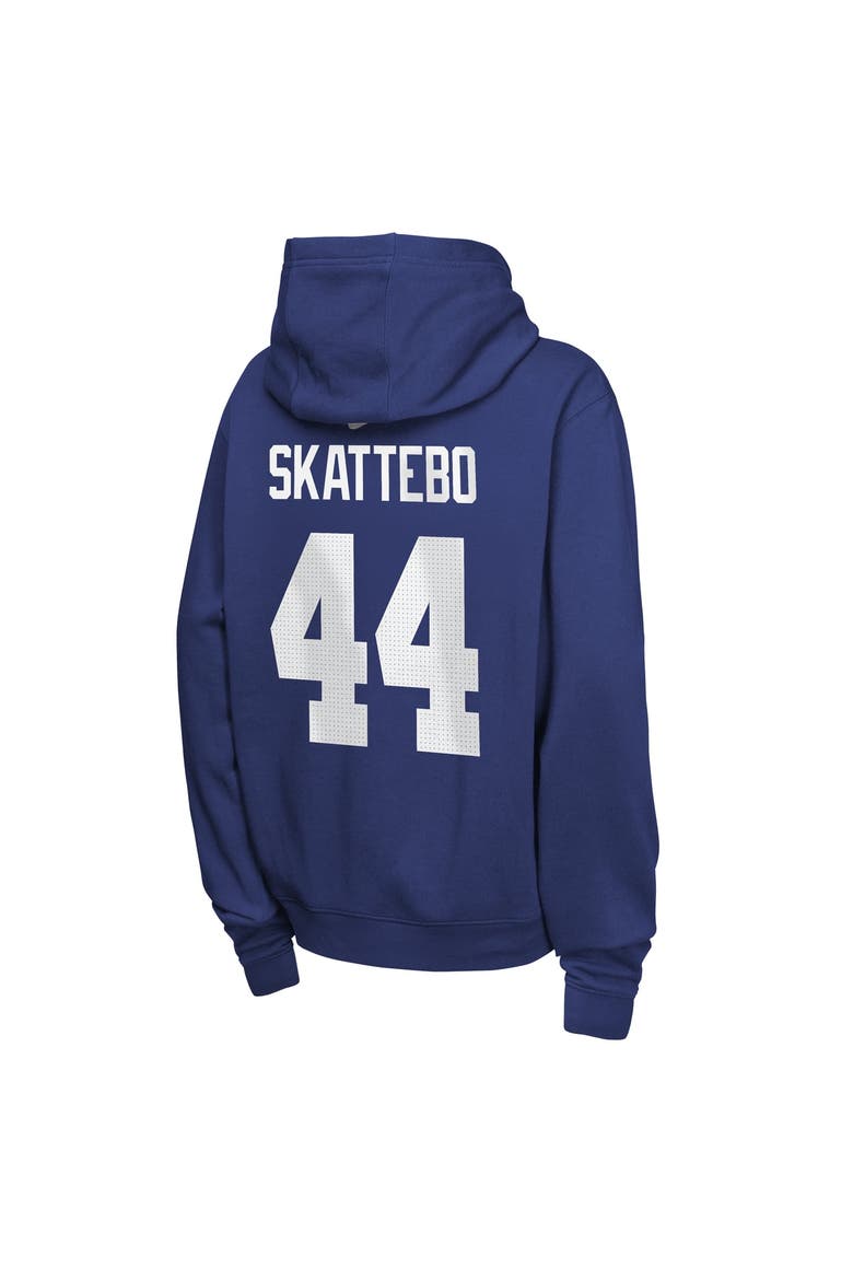 Youth Nike Cam Skattebo Royal New York Giants Name & Number Club Fleece Hoodie, Alternate, color, Royal