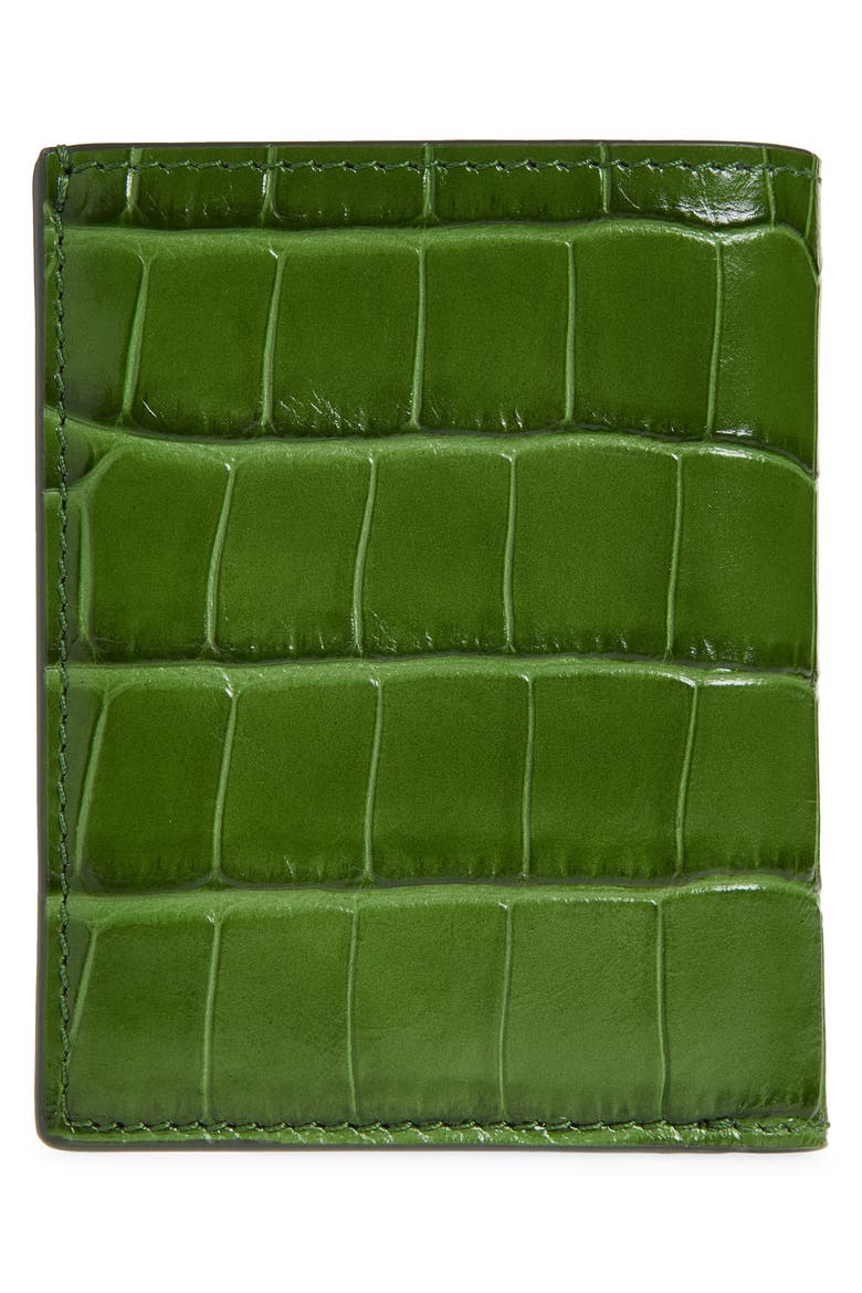 Croc Embossed Bifold Wallet, Alternate, color, CARDAMOM